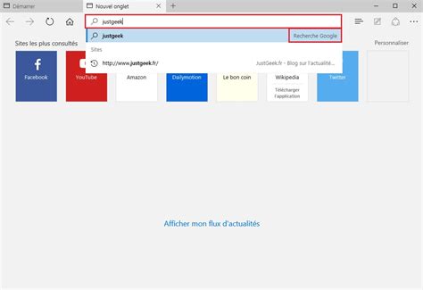 Microsoft Edge Changer le moteur de recherche par défaut JustGeek