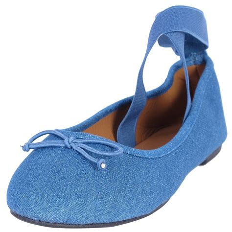 Epic Step Womens Classic Ballet Flats With Elastic Cross Ankle Straps