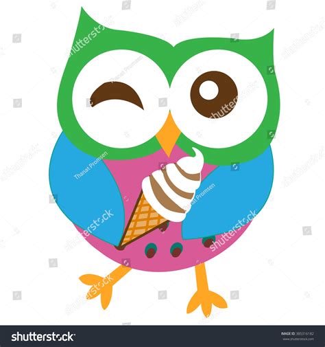Happy Owl Cartoon Vector Stock Vector Royalty Free 385316182