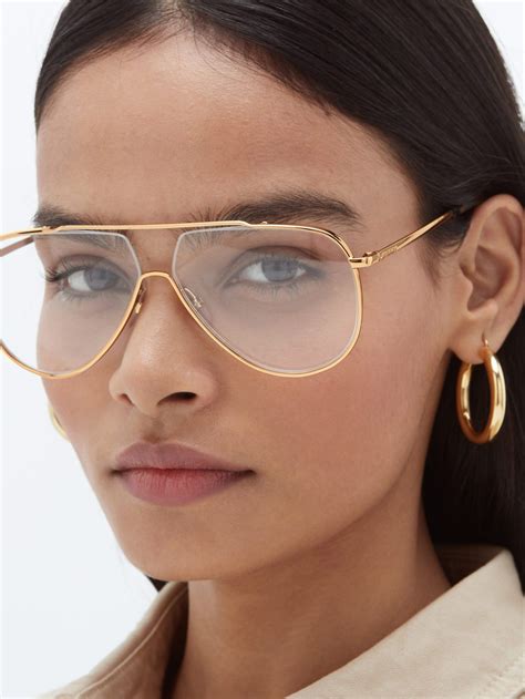 Flat Top Aviator Metal Glasses Givenchy Matchesfashion Uk Gold Aviator Glasses Glasses