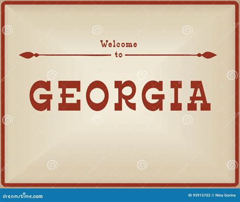Welcome To Georgia Usa Poster Peach State Vector Poster Travel