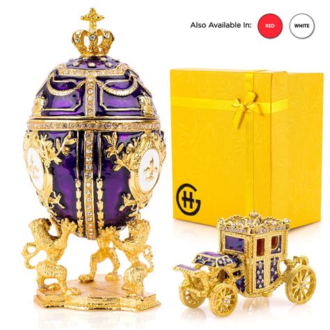 Unique Decorative Purple Faberge Egg Extra Large 66 Inches Hand