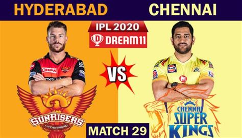 The rajiv gandhi international stadium will host the 33rd game of the season between sunrisers hyderabad and chennai super kings on april 17. IPL 2020 : SRH Vs CSK Match Preview, Prediction, Pitch Condition and Live Streaming | Sports News