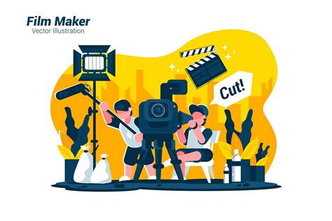 Film Maker Vector Illustration Filmmaking Vector Illustration