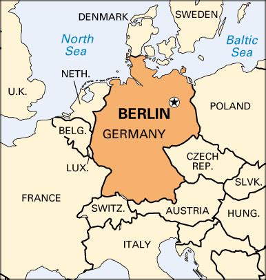 German caricature map of europe on the brink of world war 1. Berlin: location -- Kids Encyclopedia | Children's ...