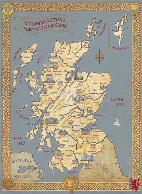 British Isles Map Trio 3 Outlander Scotland By Aeshnidaemaps On