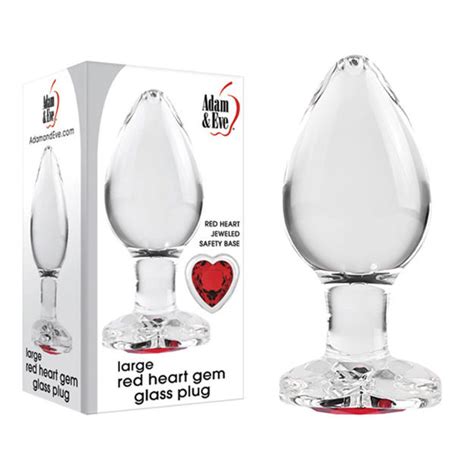 Cit Rotique Red Heart Gem Glass Plug Large