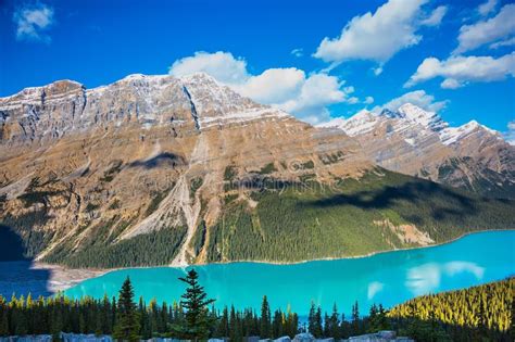 Magnificent Lake With Turquoise Glacial Water Stock Image Image Of