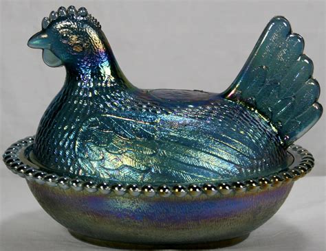 Canival Glass Hen Candy Dish Collectors Weekly