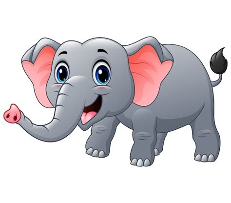 Dibujos Animados Lindo Elefante De Dibujos Animados Feliz Vector