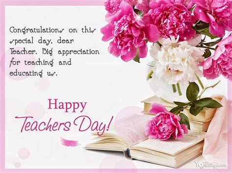 Write Wishes On Beautiful Flower Cards For Teachers Day Teachers Day
