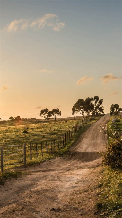 Nature Country Fence Road View Iphone 6 Wallpaper Download Iphone