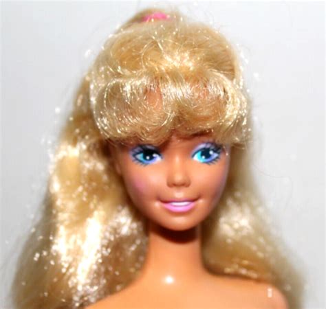 Vtg Barbie Doll Nude Rare Pink Blush Cheeks Click Knees Tnt Blonde W
