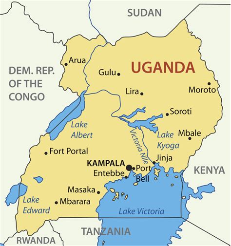 Uganda is marked in red on this useful outline map of africa. Uganda Map | Mappr