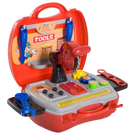 Homcom 16 Pcs Kids Tool Box Kit Children Pretend Play Set Toy Carrycase