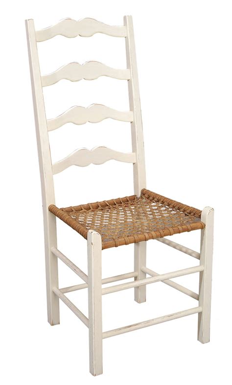 Amish abilene ladderback dining room chair lancaster collection as comfortable and relaxing as the french countryside! French Country Ladderback Side Chair, Champlain White ...