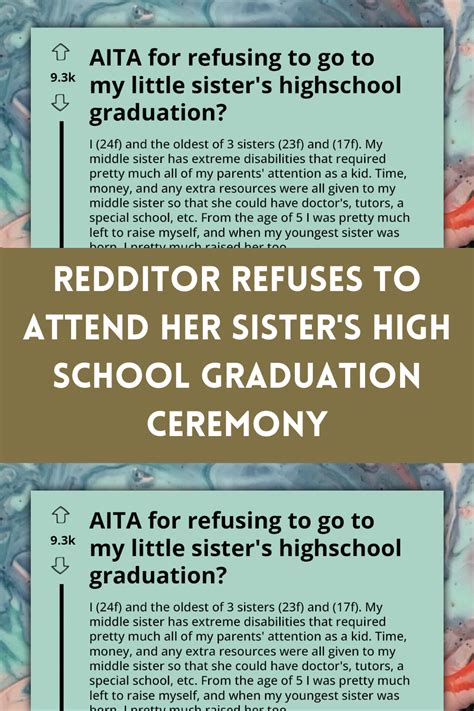 Redditor Refuses To Attend Her Sister S High School Graduation Ceremony Artofit