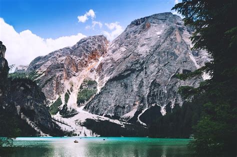 Premium Photo Braies Lake Lago Di Braies At Summer Largest Natural