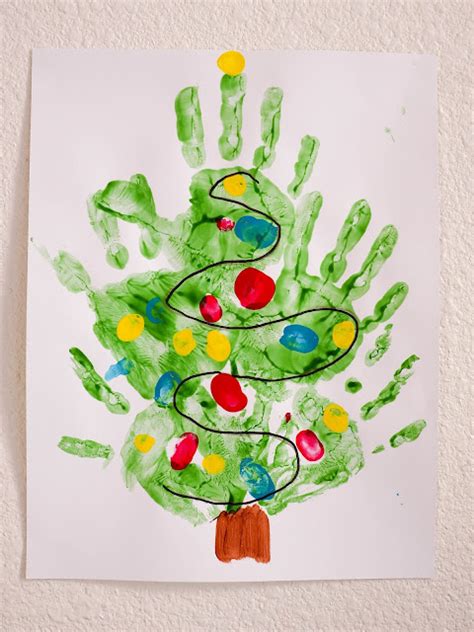 Heres A Look At Our Hand Print Christmas Trees And How We Made Them