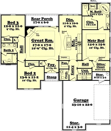 French Country Plan 1800 Square Feet 3 Bedrooms 25 Bathrooms 041