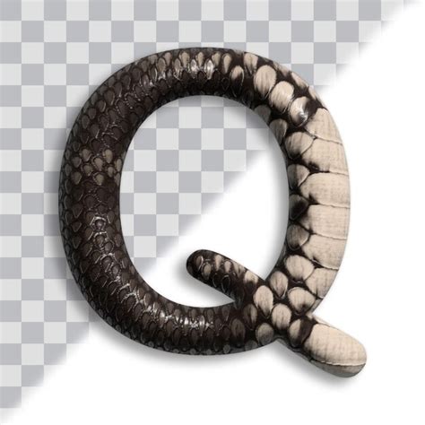 Premium Psd Snake Leather 3d Letter Q