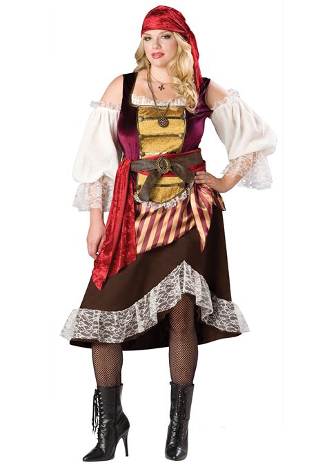 Womens Plus Size Deckhand Darlin Pirate Costume