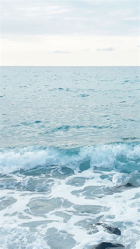 Blue Ocean Waves Sea Foam Iphone 6 Hd Wallpaper Hd Free