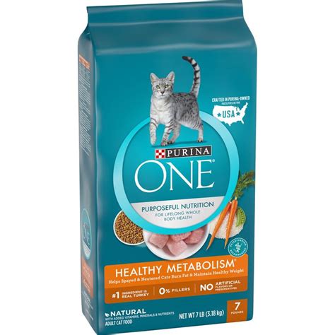 A mix of your cat's 7 favourite flavours for 7 x the yum! Purina ONE Weight Control, Natural Dry Cat Food; Healthy ...