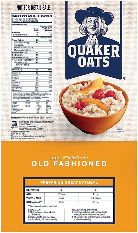 Quaker protein banana nut instant oatmeal, with other natural flavors. Quaker Oatmeal Nutrition Facts 1 3 Cup - Blog Dandk