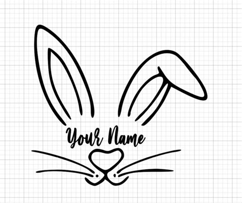 Bunny Face Easter Svg Silhouette Clipart Cricut Cut - Etsy