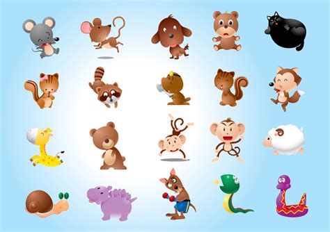 In animation, there's always those irresistibly cute and adorable characters you can't help but love, that don't cross the line from adorable to sickeningly cutesy. Animal Characters Vectors | Cute cartoon animals, Vector ...
