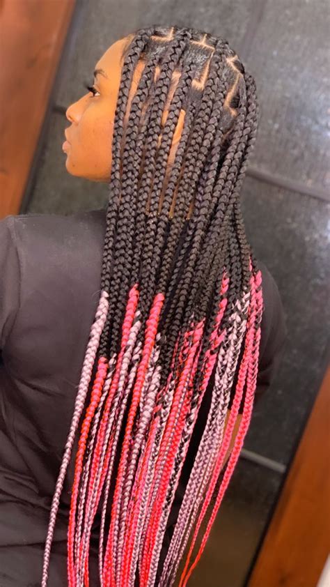 Valentine Braids In 2021 Pink And Black Hair Braids For Black Hair Natural Hair Braids