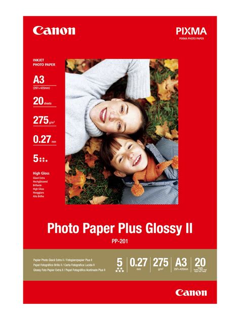 Buy Canon Pp 201 Glossy Ii Photo Paper Plus A3 20 Sheets — Canon Uk Store
