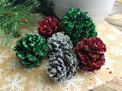 Pine Cone Crafts Pinecone Christmas Decorations Diy Glitter Pinecones