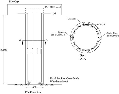 Elevation Of Pile Column And Section View Civilology