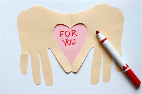 Start creating your 3d heart fold each heart in half. How to Make a Heart in Hand Card: 7 Steps (with Pictures)