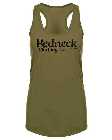 Womens Racerback Tank Top Redneck Black Logo Redneck Clothing Co