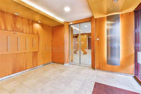Modern Elevator In Apartment Building Hall Stock Image Image Of