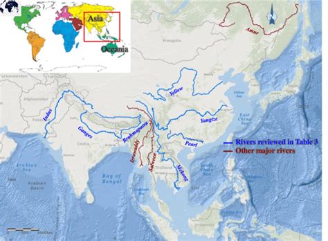 Printable Map Of Asia With Rivers Blank World Map