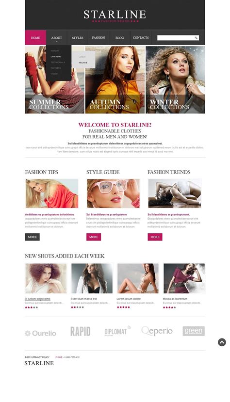 Apparel - Website Template | Website template, Responsive website template, Fashion website