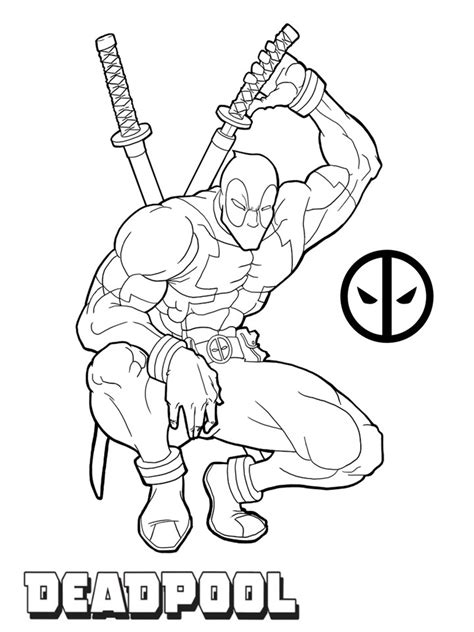 Free printable deadpool coloring pages for kids. Deadpool Coloring Pages at GetColorings.com | Free ...