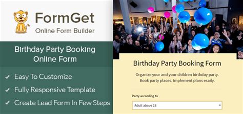 Birthday Party Booking Form For Event Planners Formget