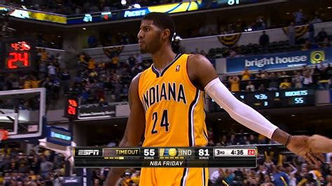He's bringing it on both sides of the ball. Paul George's Showtime Reverse Dunk on the Breakaway - YouTube
