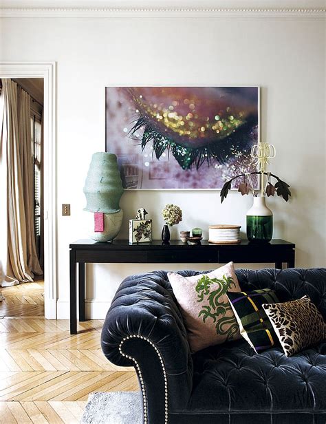 Stylish white modern living room interior, home decor. Decorating Parisian Style: Chic Modern Apartment by Sandra ...