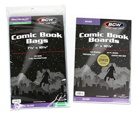100 Silver Age Resealable Clear Comic Book Bags And Backer Boards By