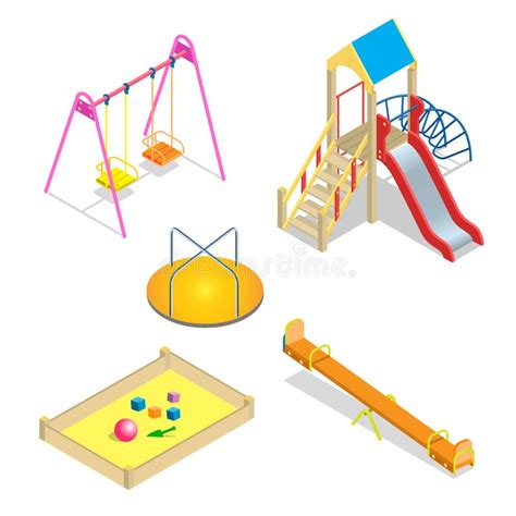 Playground Playground Slide Theme Elements Isometric Kids Playground