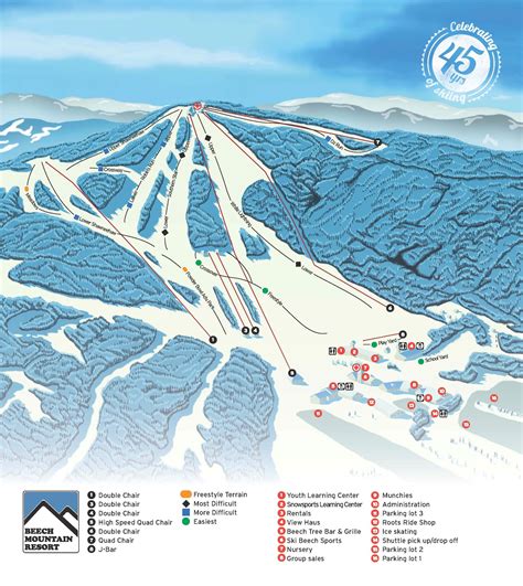 Beech Mountain Ski Trail Map And Mountain Stats