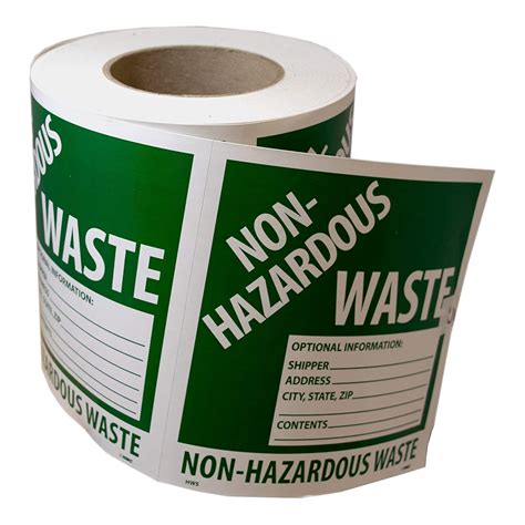 NMC HW5AL Non Hazardous Waste Optional Information Shipper Address