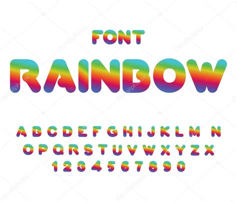 Fuente Rainbow Redondeado Abc Letras Multicolores Alfa Fantástica