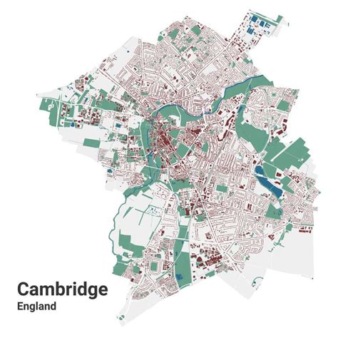 Cambridge City Map England The United Kingdom Detailed